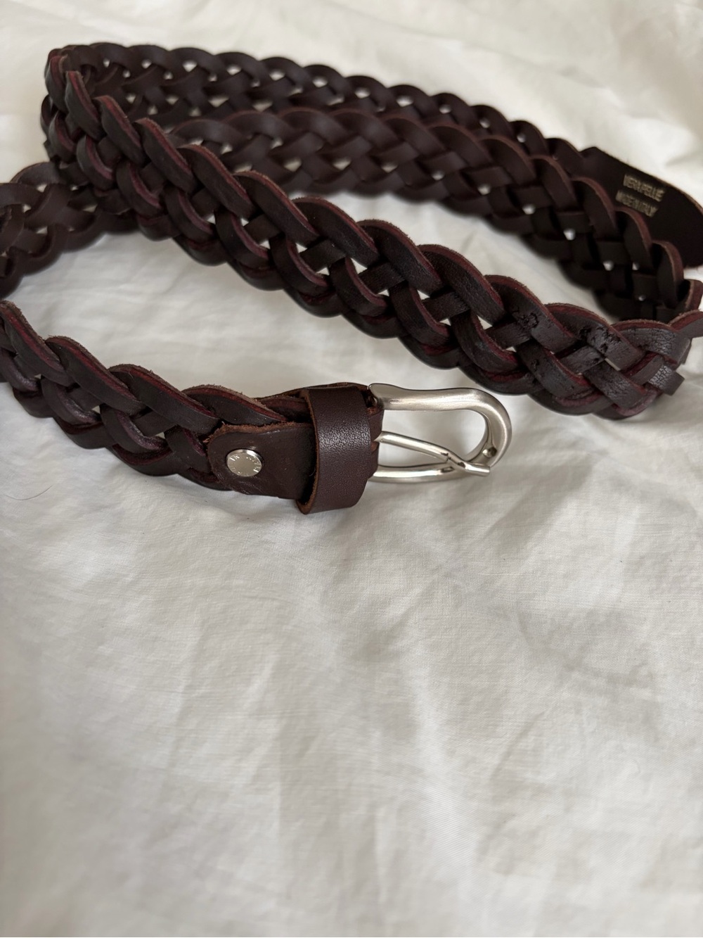Italian braided leather belt